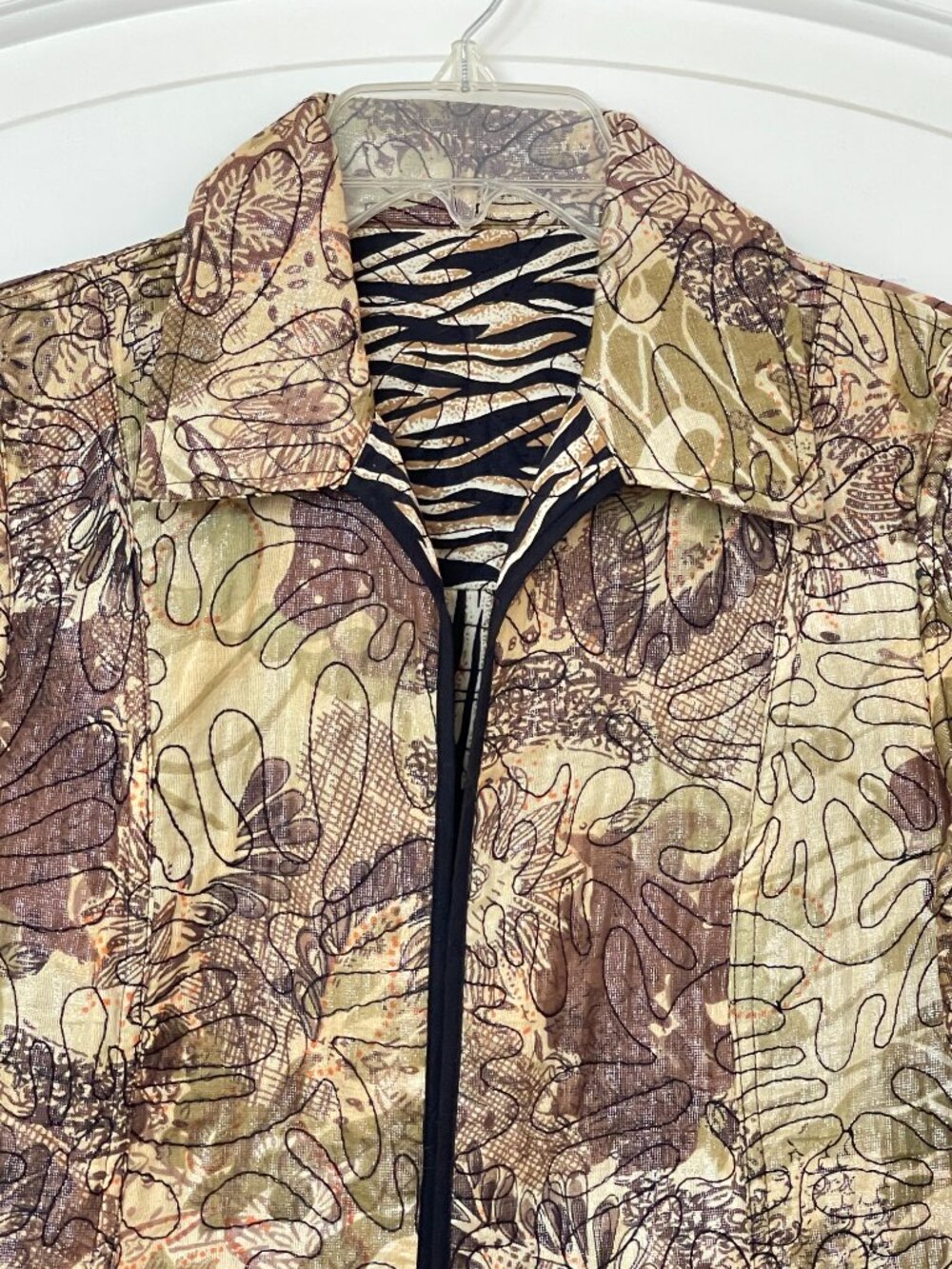 Chico's Reversible Jacket Blazer Small 0 Two Jackets In One - Picture 2 of 6